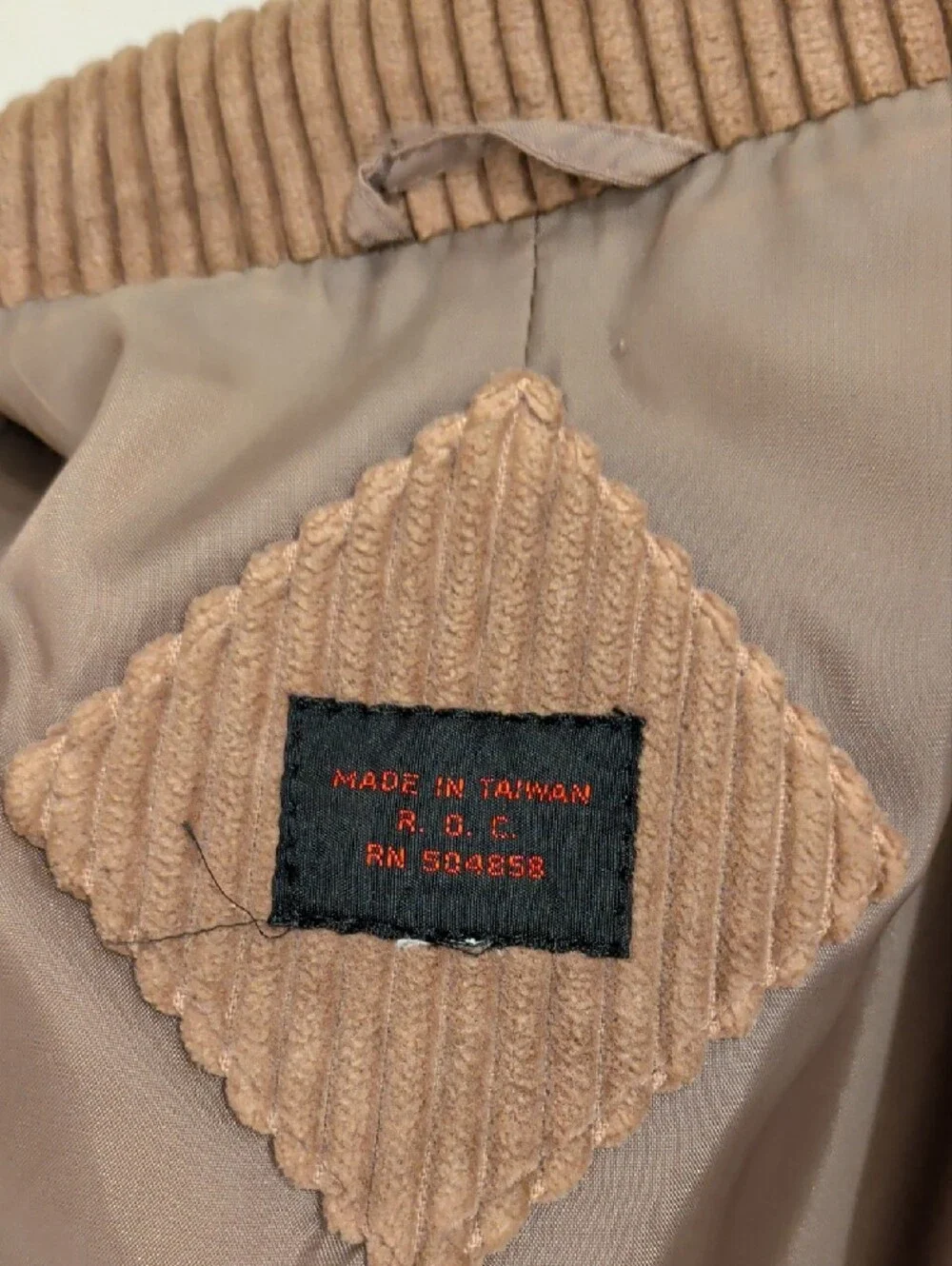 Vintage Wide Wale Corduroy Jacket Feminine Gathered Shoulder Blazer Fawn Brown